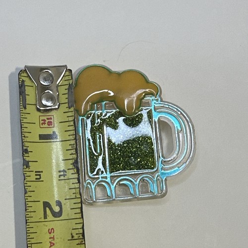 Vintage 1984 HALLMARK Frosty Mug Green Beer Lapel Pin St. Patrick’s Day Irish 2" - Picture 5 of 5
