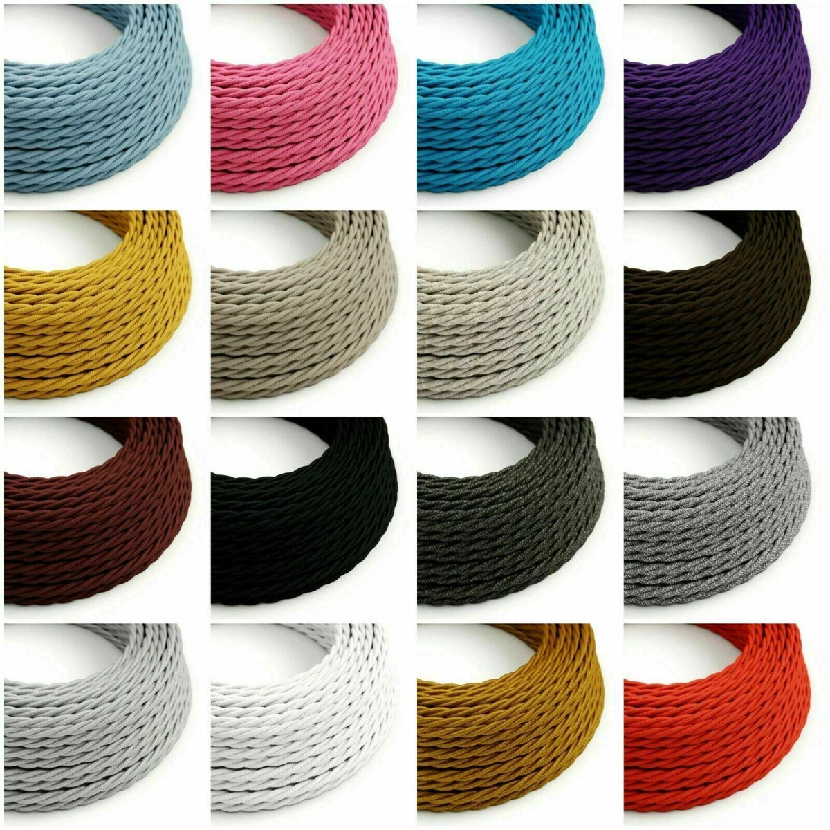 Câble électrique Textile Klartext BELLE ÉPOQUE – 3G1,5mm², Noir, 5 Mètres – Tressé Vintage Pour Luminaires