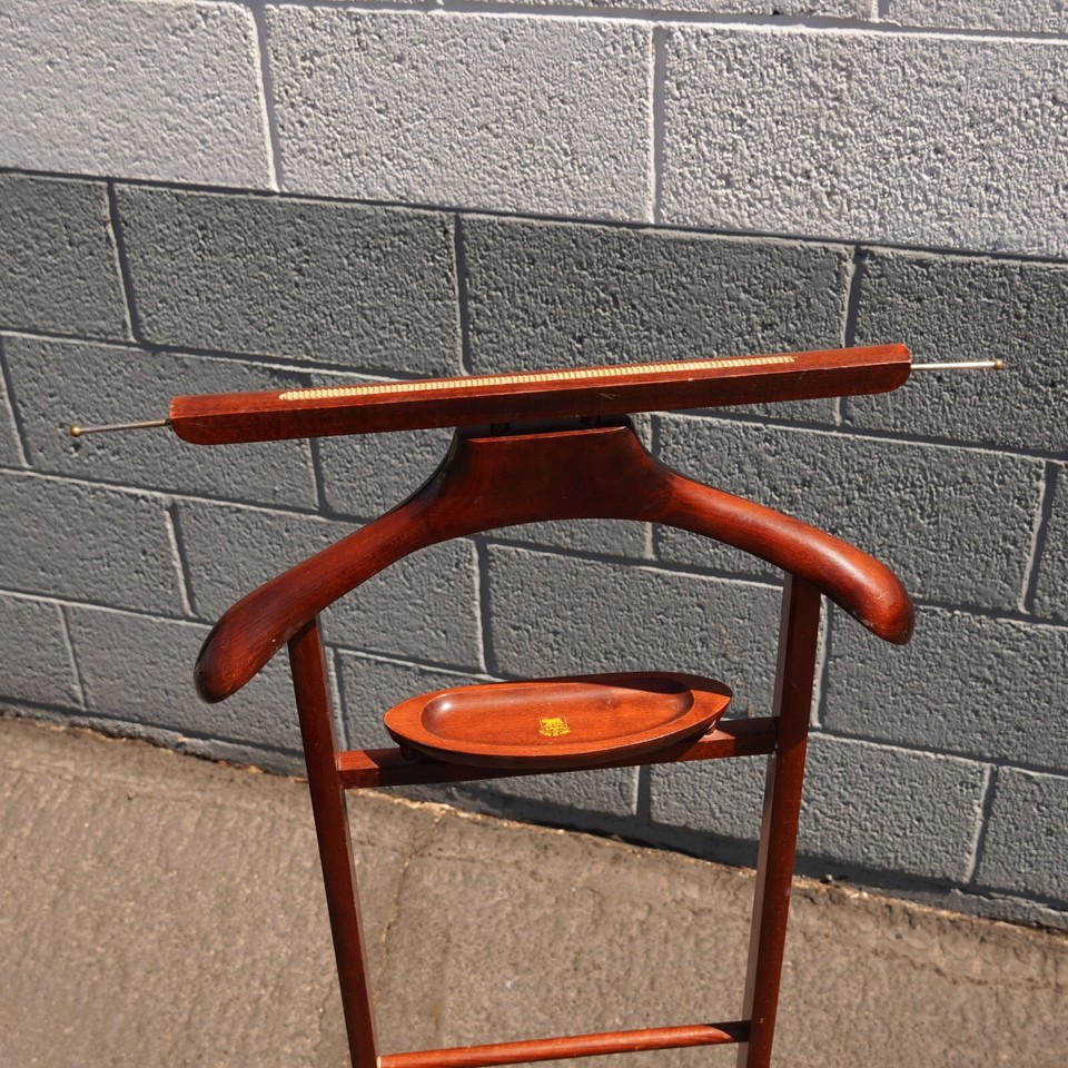 Vintage Clothes Valet Butler Stand Suit Hanger Clothing Tie Rack 18x34