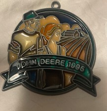 John Deere Tractor  Hanging Suncatcher Stained Glass Man Woman Crops