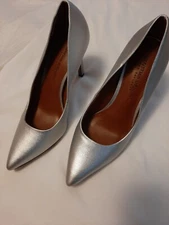 CHRISTIAN SIRIANO for Payless Women's Silver, Trendy, Slip On, High Heel Shoes 9