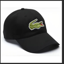 LACOSTE Unisex RK4711 GORRA LACOSTE BIG LOGO BLACK CAP One Size Authentic