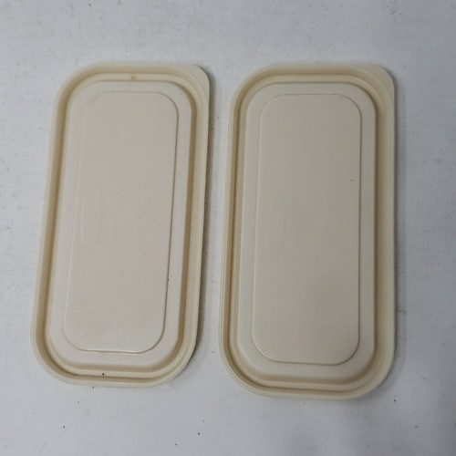Set of 2 Rubbermaid Servin Saver Replacement LIDS Rectangle Almond 0120 1D 5.75" - Picture 3 of 7