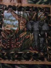 Fabric 2 Jungle Animals Pillow Or Quilt Panel 17 L X 22 W Multicolor