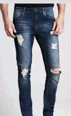   Skinny Jeans von Firetrap Mid Wash Rips Herren 