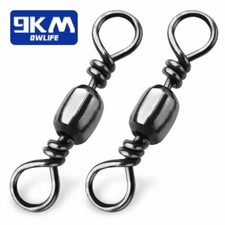 50Pcs Barrel Fishing Swivels High Strength Line Connector Rolling Swivels Tackle