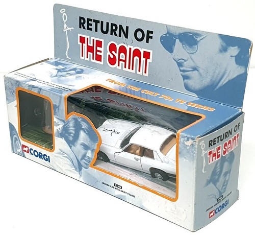 Corgi 11.5cm Long Diecast 57404 Return Of The Saint Jaguar XJS + Figure - White