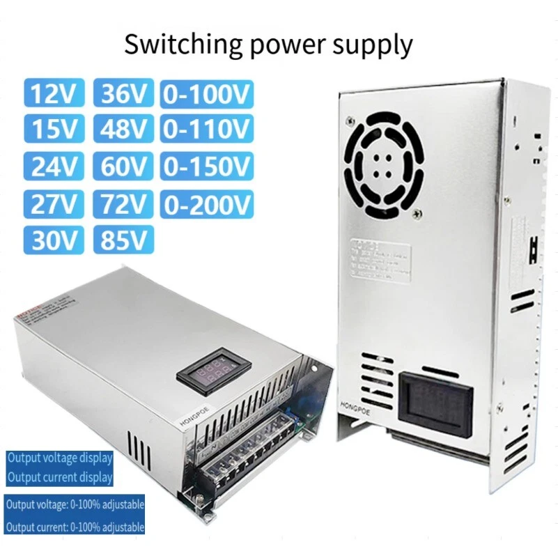 Metal Power Supply Adapter Adjustable Switching Display 1000W DC AC 110-220V-- - Image 2 of 4