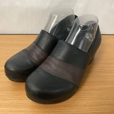 Dansko Tenley Black Brown Leather Comfort Nurse Shoes Women Size EU 39 US 8.5-9