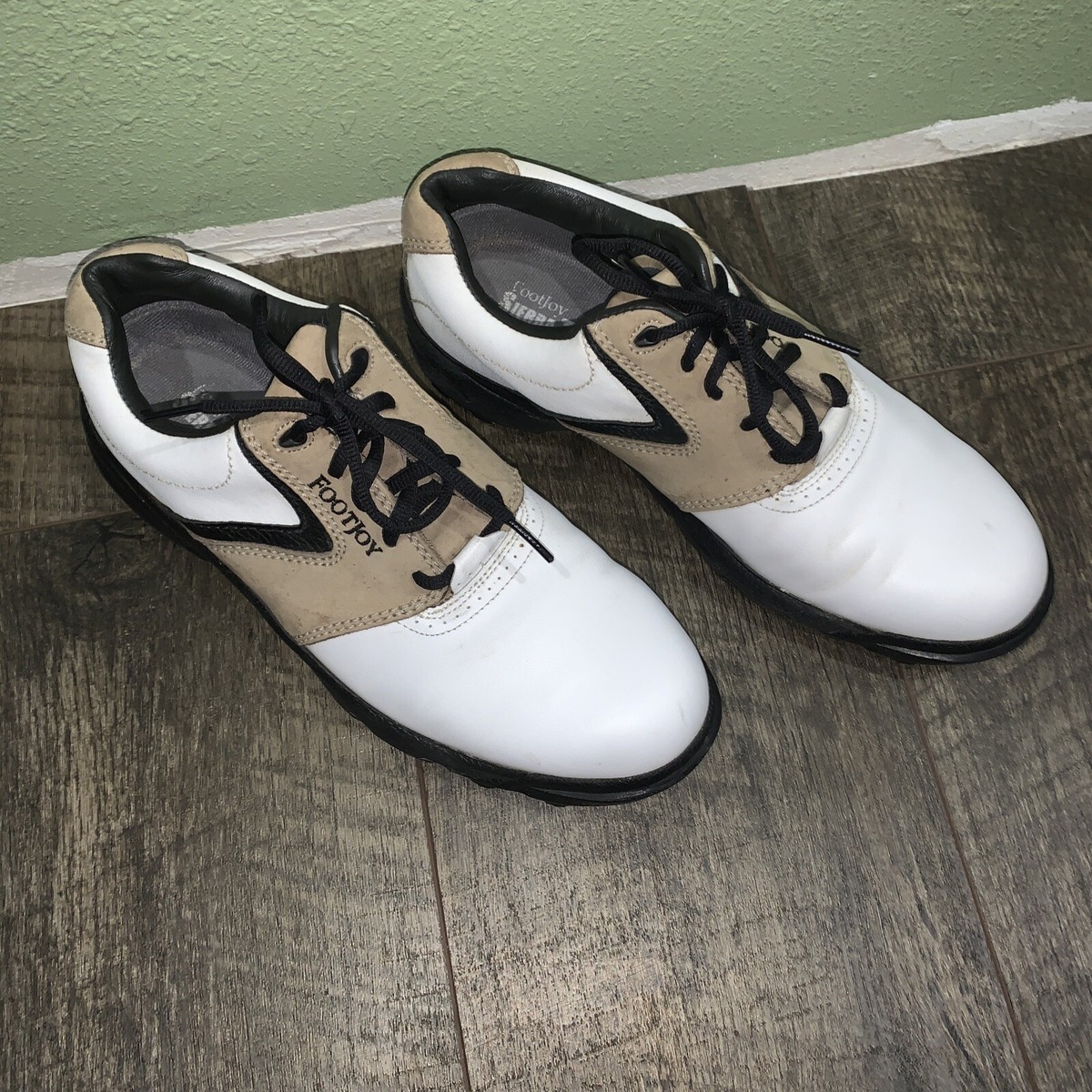 FootJoy ゴルフシューズ FootJoy Sierra FOOTJOY FJ Sierra Treks Men's SZ 9M White Leather Soft Spike Golf