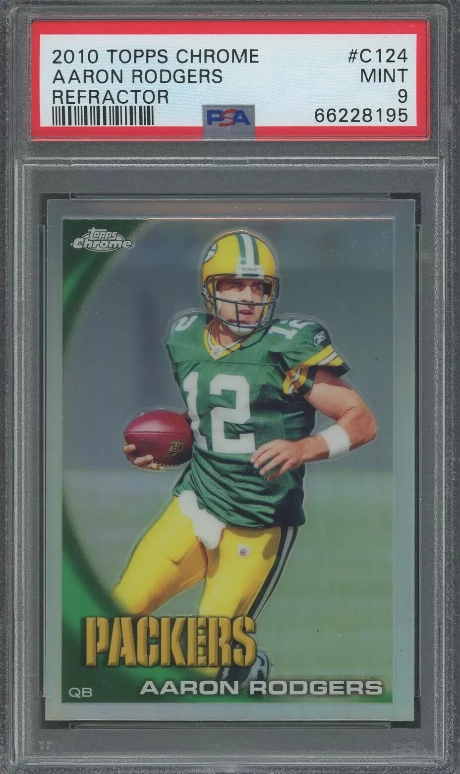 Aaron Rodgers 2010 Topps Chrome #C124 "Refractor" - PSA 9 - MINT - NY Jets