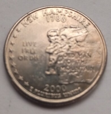 Old Man On The Mountain (NH) Live FREE Or Die! Quarter Q-5