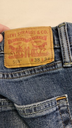 Levis 559 Herrenjeans 38x34 blau entspannt gerade Denimhose Arbeit Baggy EUC - Bild 7 von 7