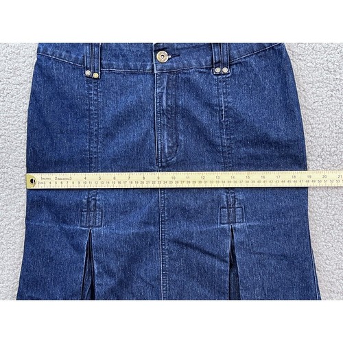 Just Blu Jean Skirt Womens Sz 9/10 Denim Skirt Pleated Flare - Picture 9 of 11