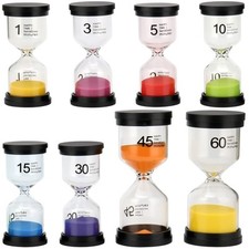 8 Pack Sand Timer Set, Plastic Hourglass Sand Timer, Colorful Sandglass Hourg...