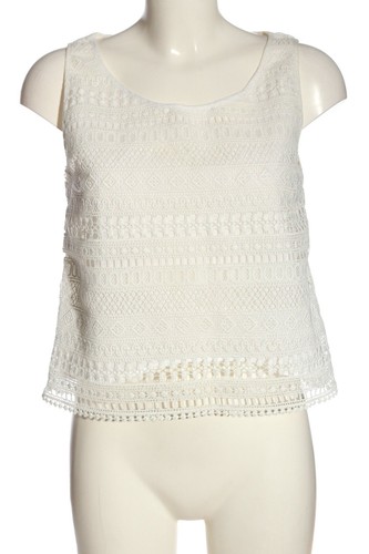MANGO Top de encaje Mujeres Talla EU 36 blanco look casual - Imagen 1 de 5