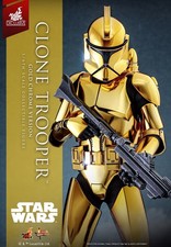 Star Wars - Clone Trooper  Gold Chrome  MMS735  Exclusive Hot Toys Figure - New