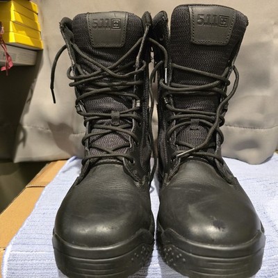 5.11 Tactical ATAC 8'' Side Zip Boots Mens Size 9.5 Black Leather Work Police