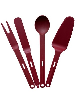 Tupperware Kitchen Duos 4 Pc Kitchen Utensils Paprika Red Spoon Pie Fork Spatula