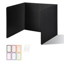 2 Pack Desk Dividers for Students,3-Fold Privacy Screens,Testing Dividers Black