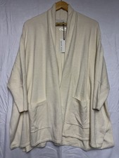 Barefoot Dreams Cozychic Ultra Lite Shawl Wrap Cardi Cream One Size NWT