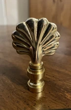 Preowned NOS Gold Sea Shell Brass Metal Lamp Finial Part