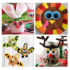 500-Pcs Doll Eye Assortment Black White Craft Eyes