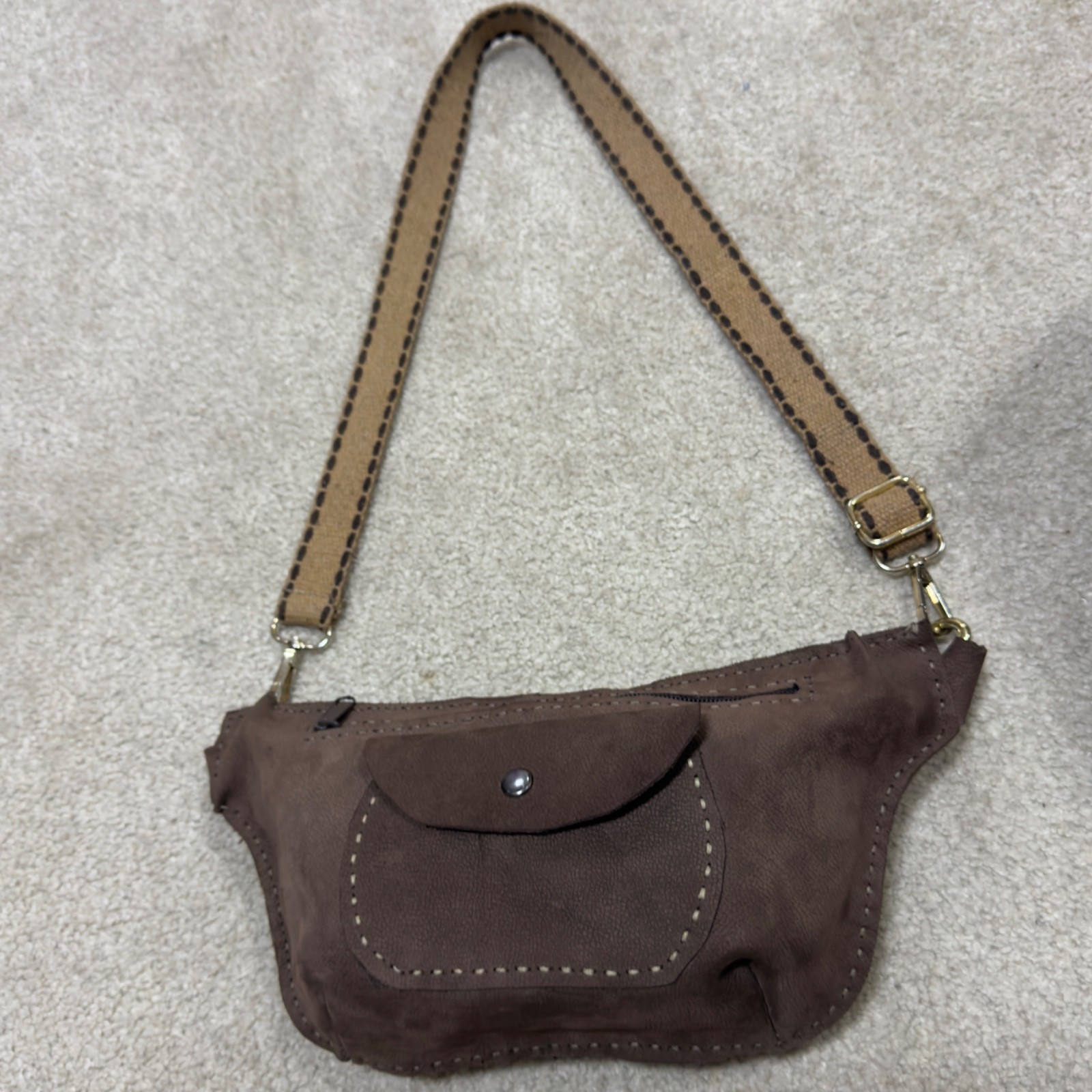 Nubuck Wind 100% Handcrafted Genuine Leather Waist & Chest Bag