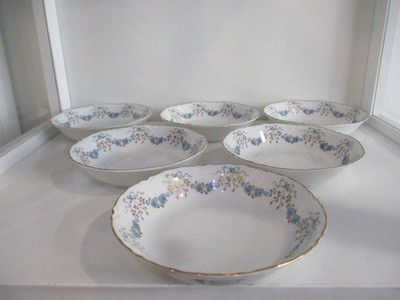 Hutschenreuther Racine Fontaine Bleu 6 Kompott / Dessertschälchen 13 cm Schalen