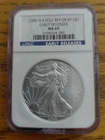 2008 W US American Silver Eagle Dollar $1 NGC MS69 REV OF 2007 GEM UNC EARLY REL