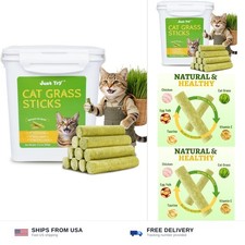 Palitos de hierba para gatos Just Try para control de bolas de pelo para gatos y limpieza de dientes...