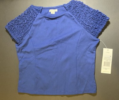 Habitual Royal Blue Shirt Ruffle Sleeves Girls Size 12