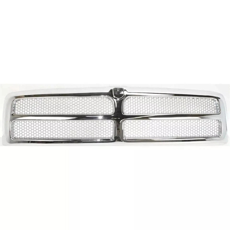 Fits 1994-2002 DODGE RAM 1500 2500 3500 New Front Chrome Grille + OEM Emblem 2PC Foto 2 de 4