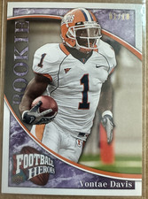 2009 Upper Deck Football Heroes Purple 1/10 Vontae Davis #171 Rookie Bookend