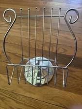 Vintage Silver Tone Metal Musical/Bible/Cook Book Holder/Stand, Excellent