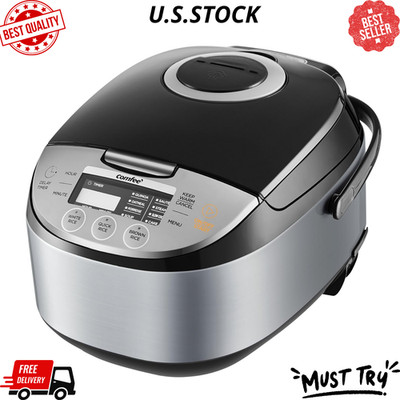 NEW 12 Cup Rice Cooker Fuzzy Logic Nonstick Steamer 11 Presets Black