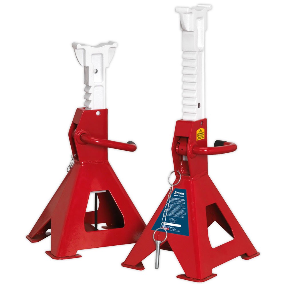 Sealey Axle Stands (Pair) 3tonne Capacity per Stand Auto Rise Ratchet