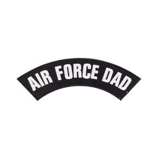 AIR FORCE DAD Embroidered Rocker Patch - White & Black Biker Top Rocker