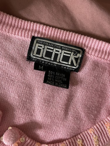 Vintage y2k Pink argyle cardigan The Collective Works Of Berek 2 By Takako Sakon - Picture 4 of 4
