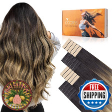 DOORES Invisi Edge Human Hair Tape in Extensions, Dark Brown to Dirty Blonde 10