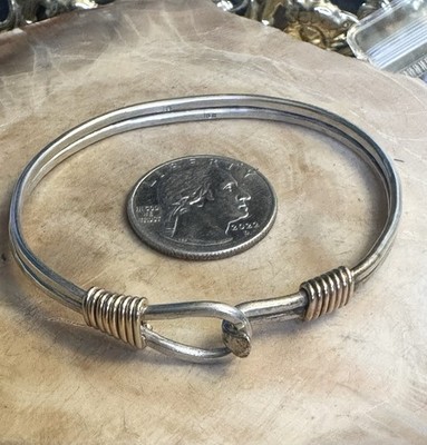 Vintage RLC Gold Vermeil Mix 925 Sterling Silver Bracelet 2.5x2 Inch