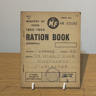 Ministerium für Ernährung Ration Buch 1952 - 1953 AR 975582