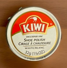 KIWI White Shoe Polish 32g 1 oz Leather Care Cream Tin BRAND NEW