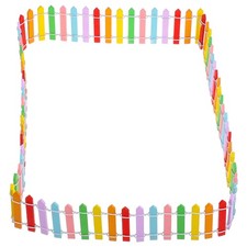 Multicolored Mini Wood Picket Fence For Garden Landscaping Edging Border
