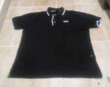 Men's Hugo Boss Polo Shirt Embroidered Logo Black Short Sleeve Regular Fit Sz XL