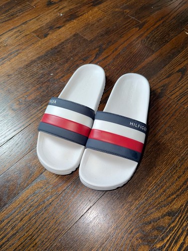 Tommy Hilfiger Men's Riker Flag Pool Slide Sandals White