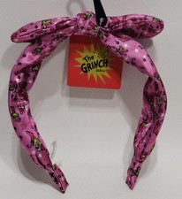 Bioworld Dr Seuss The Grinch Pink Knotted Bow Headband