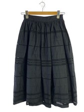 RED VALENTINO Long Skirt 40 Cotton BLK Plain 0000046853