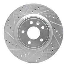 Dynamic Friction 631-54094L DFC Brake Rotor - Drilled and Slotted - Silver