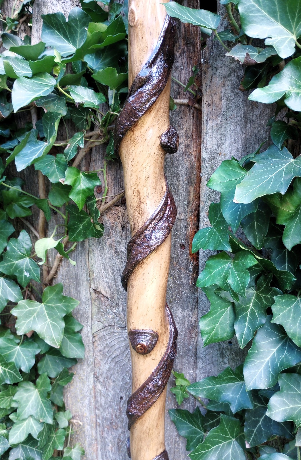 70" - Hand Carved - Finished - Twisted Maple Wood - Hiking Stick - Wizard Staff